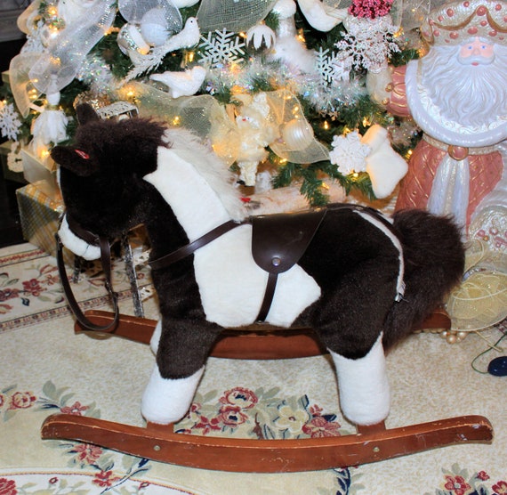 Black and cheap white rocking horse