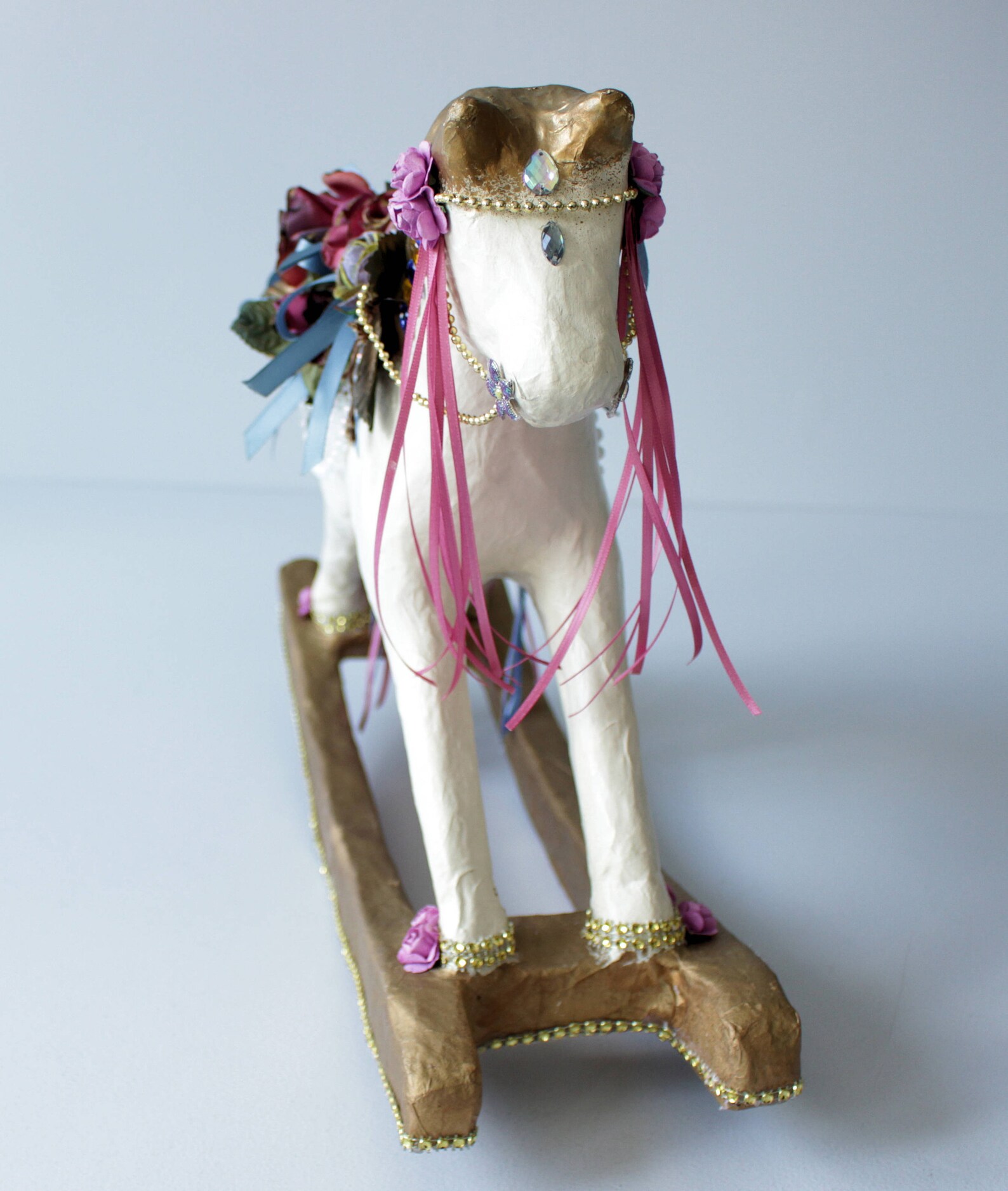 Rocking Horse Handmade Vintage Horse Statue Papiermache Etsy
