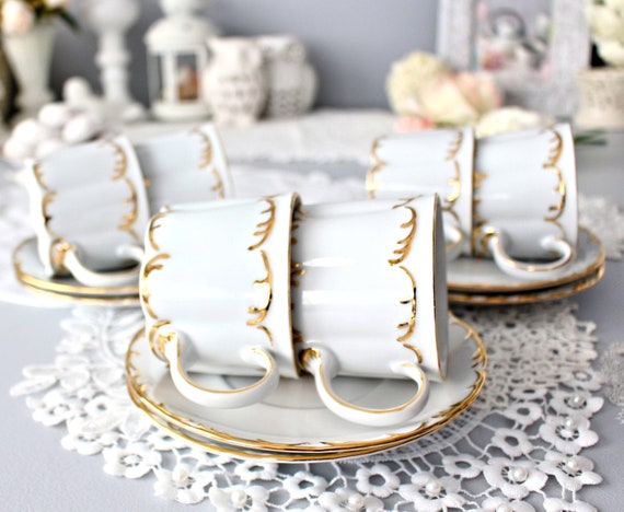 Vintage Vibes Tall Cup & Saucer Gold Cup & Saucer Sets