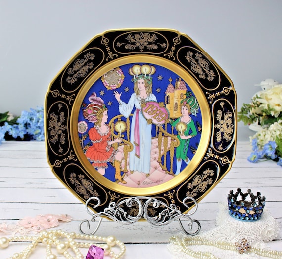 Hutschenreuther Christmas Plate 1979: Ole Winther Cobalt Porcelain