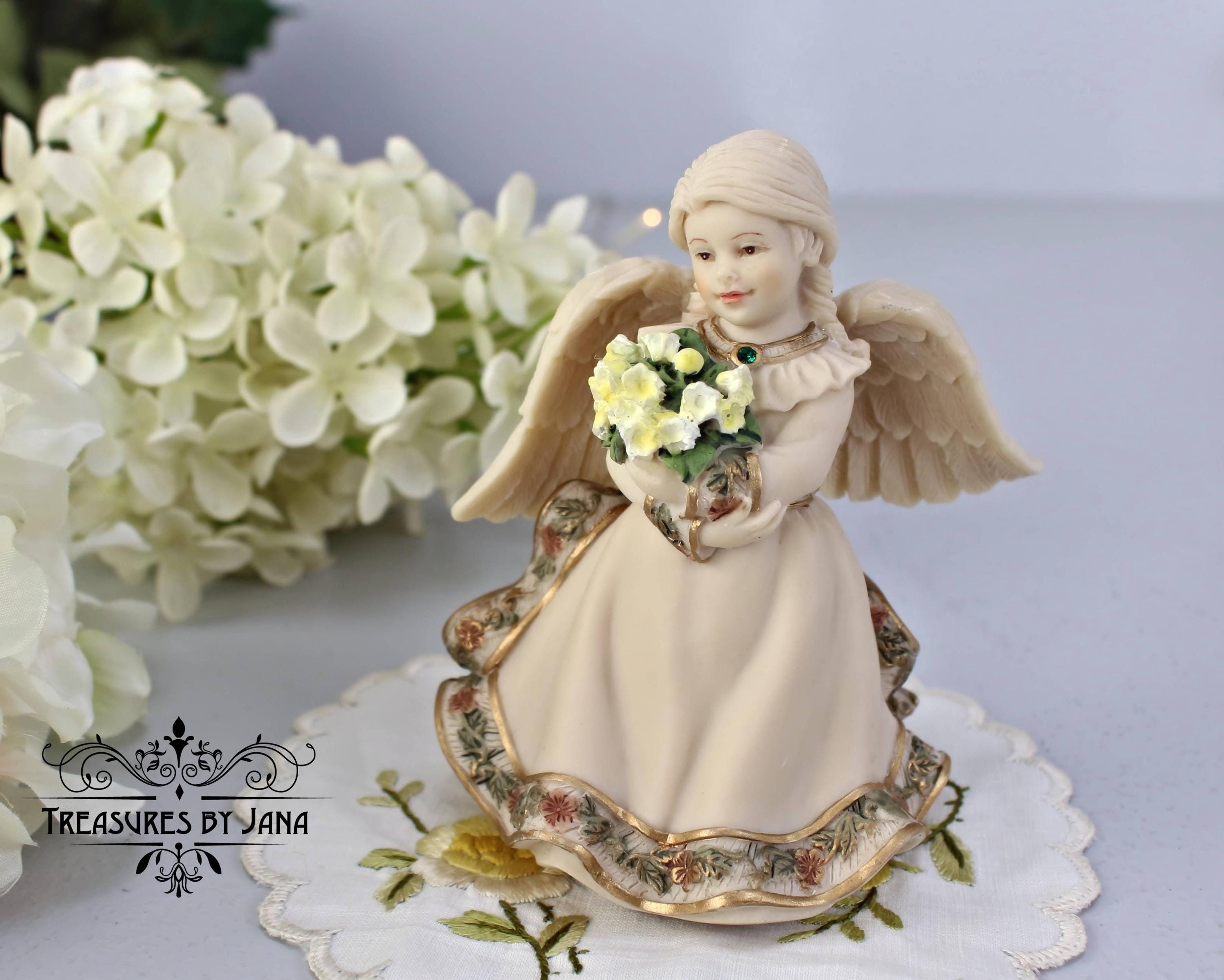 Sarah's Angels® 'MAY' Lily-of-the-valley Resin Figurine