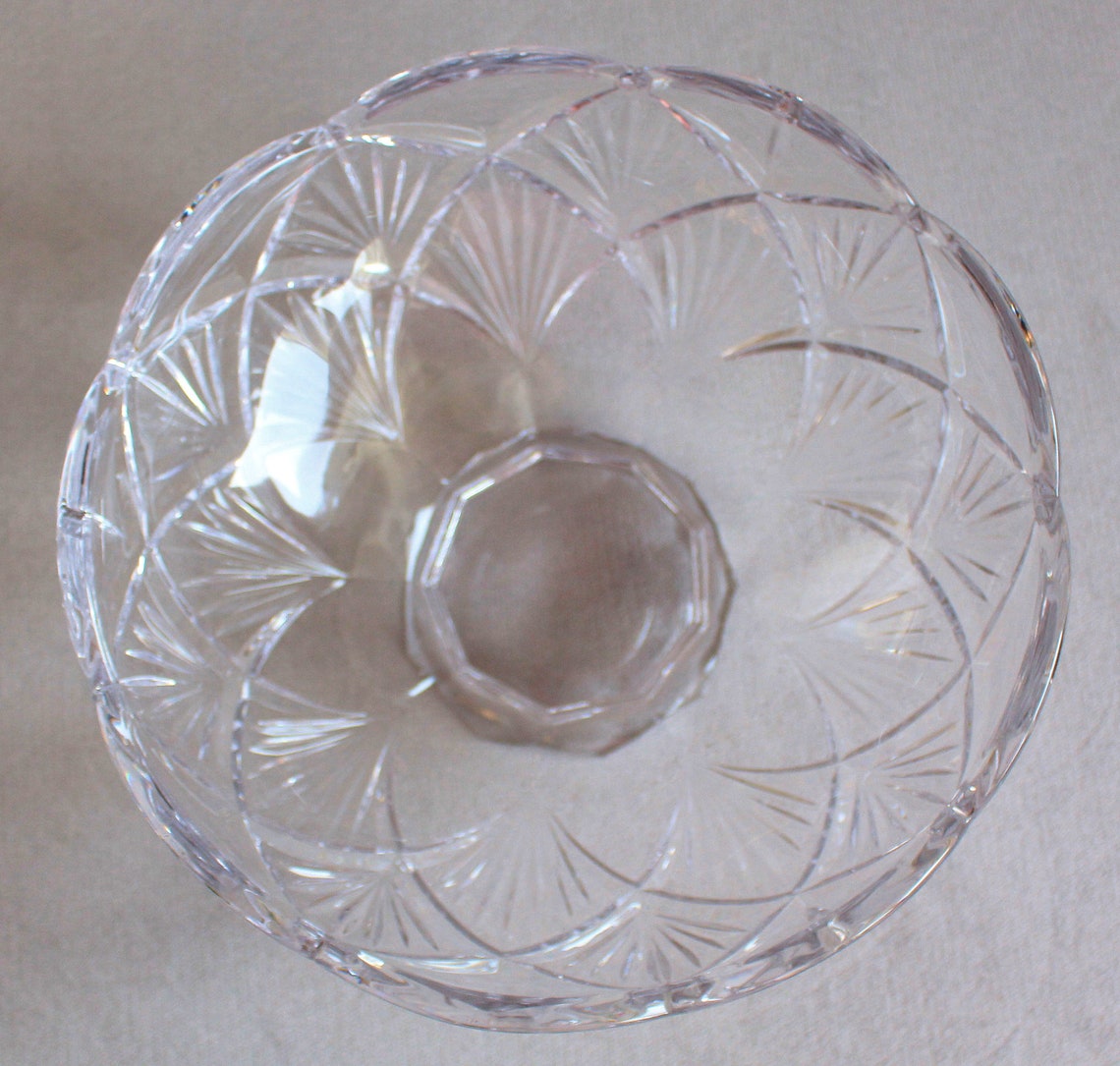 Crystal Bowl Large Crystal Footed Bowl 10 Cut Crystal | Etsy