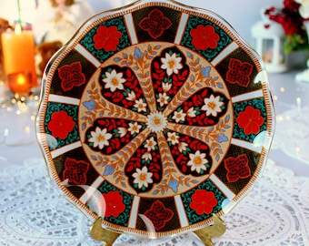 Vintage Floral Glass Plate, European Dessert Plate (8.5 inch)