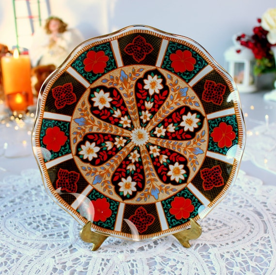 Vintage Floral Glasteller, Europäischer Dessert Teller (22,5 cm)