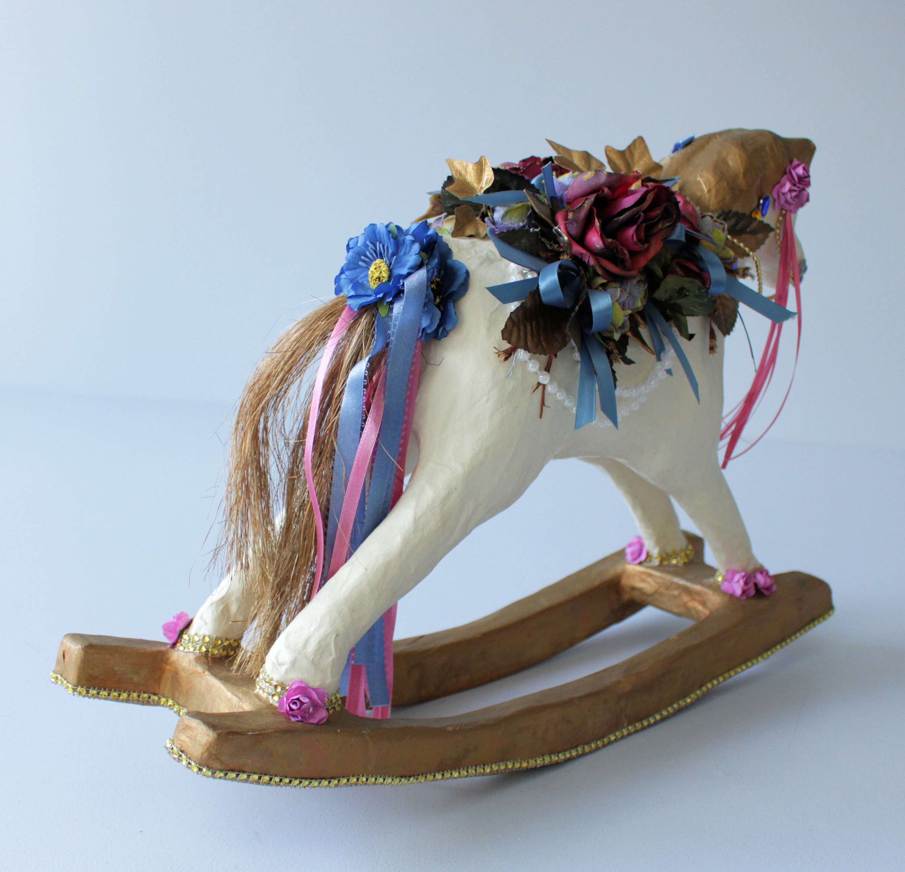 Rocking Horse Handmade Vintage Horse Statue Papiermache Etsy