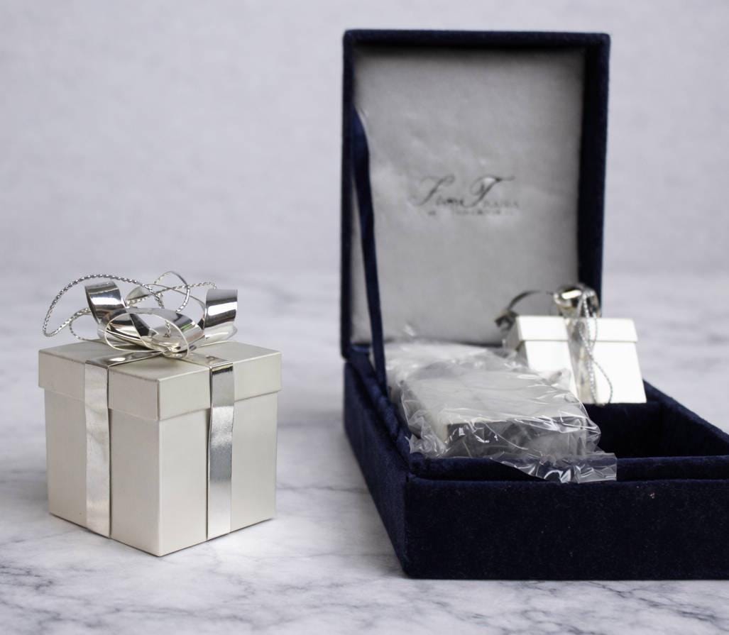 Vintage Godinger Christmas Gift Box Silver Treasures Ornaments