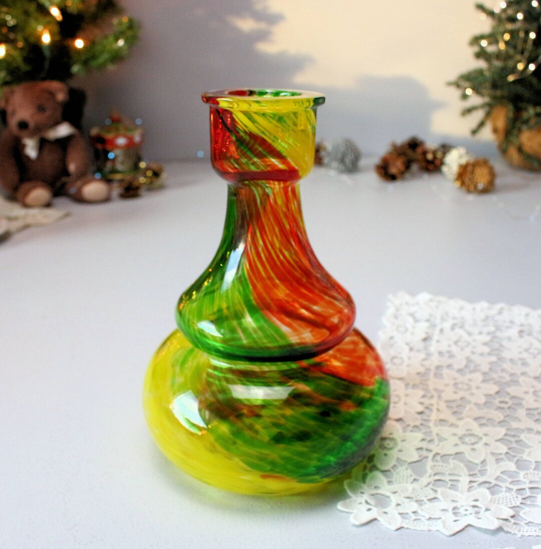 BOB MARLEY Hookah Vase, the Art Glass Hookah, GSTAR Handblown Glass