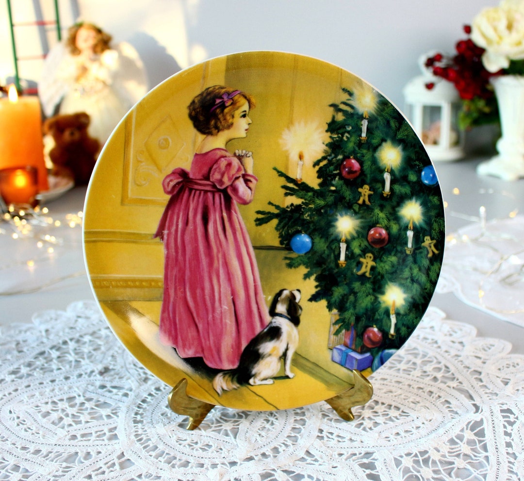 Christmas Plates Vintage Plates Christmas Gift 2 Decorative Etsy