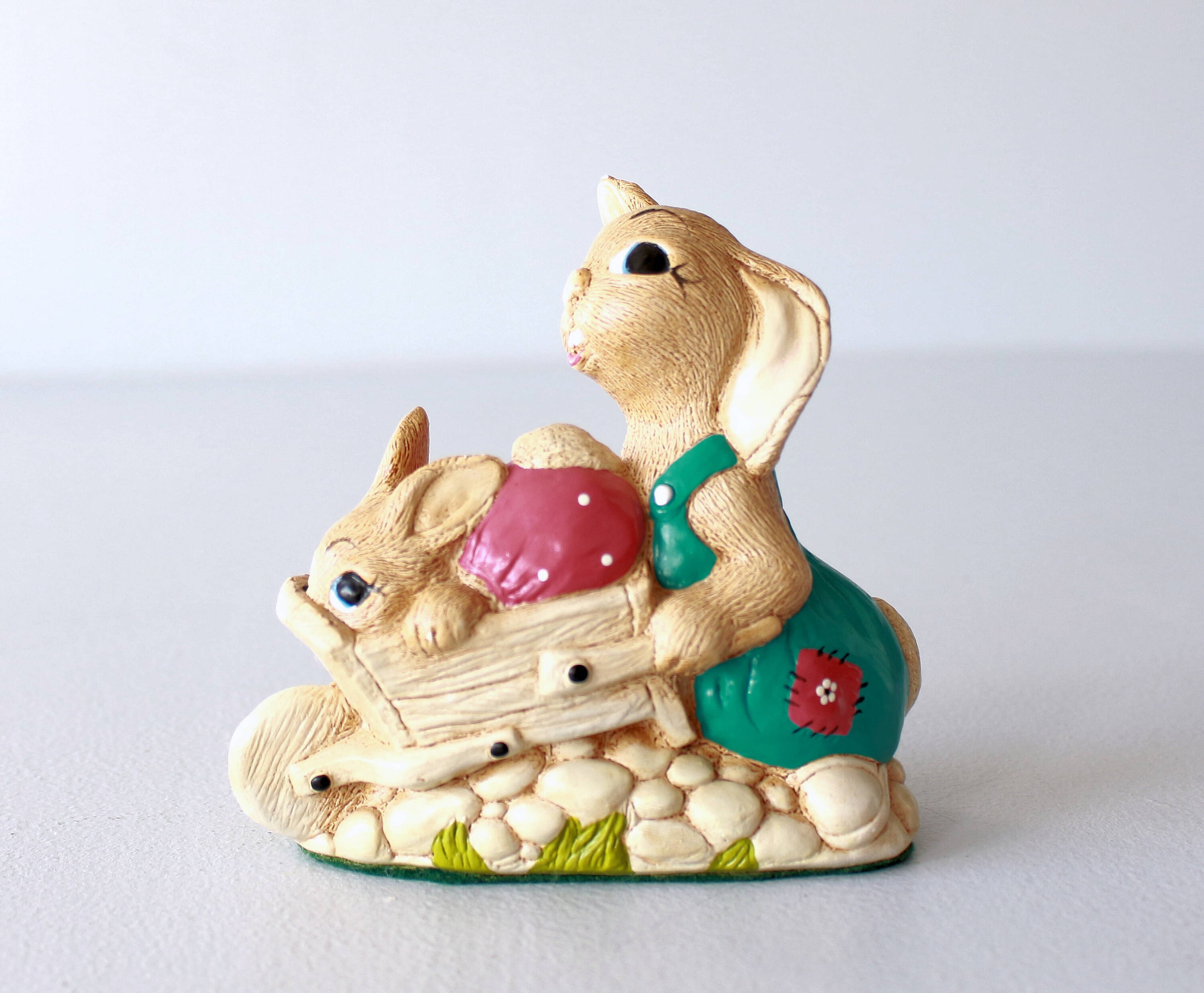 Stoneware Rabbit Pepiware Figurine: 'joyride' Bunny, Made in