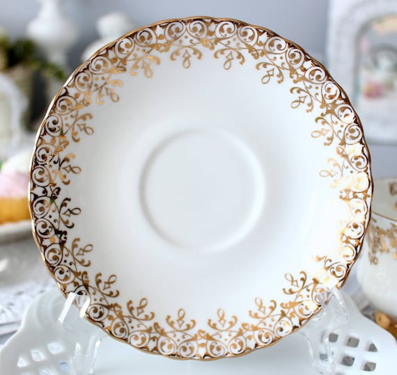 ROYAL ALBERT 50 Anniversary Congratulations, Pedestal Teacups 