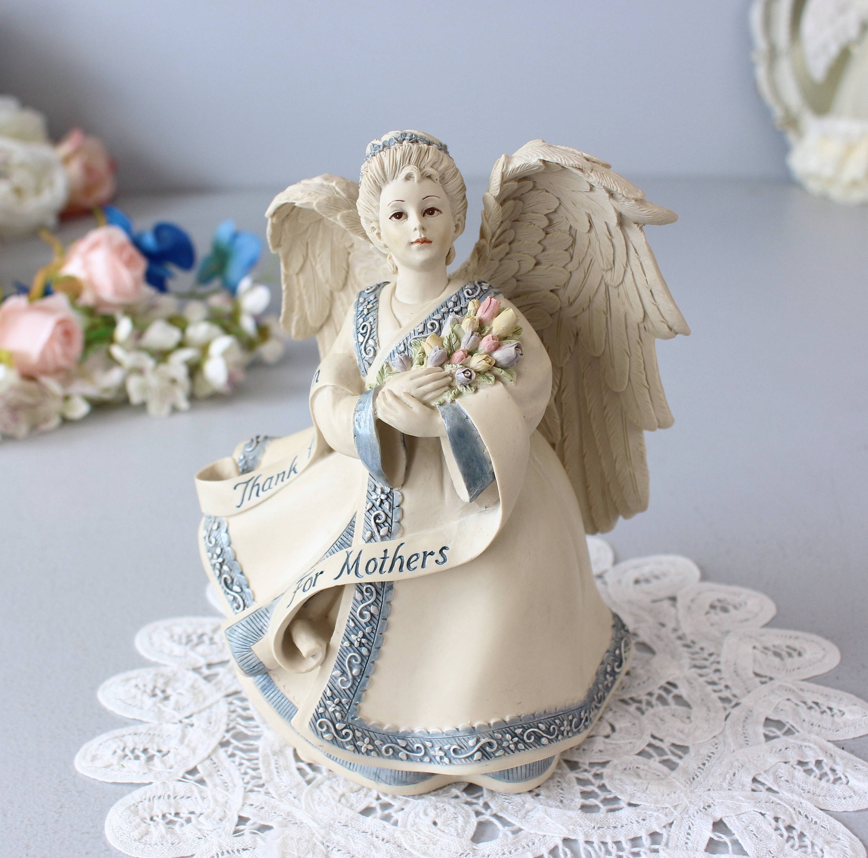 Sarah's Angels® Figurine: 'THANK HEAVEN for MOTHERS' Pastel Resin