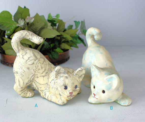 PARK ROSE BRIDLINGTON Pottery Cat Figurines, Glazed Earthenware, England