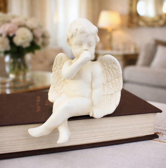 Victorian Cherub Ceramic Shelf Sitter 3.5