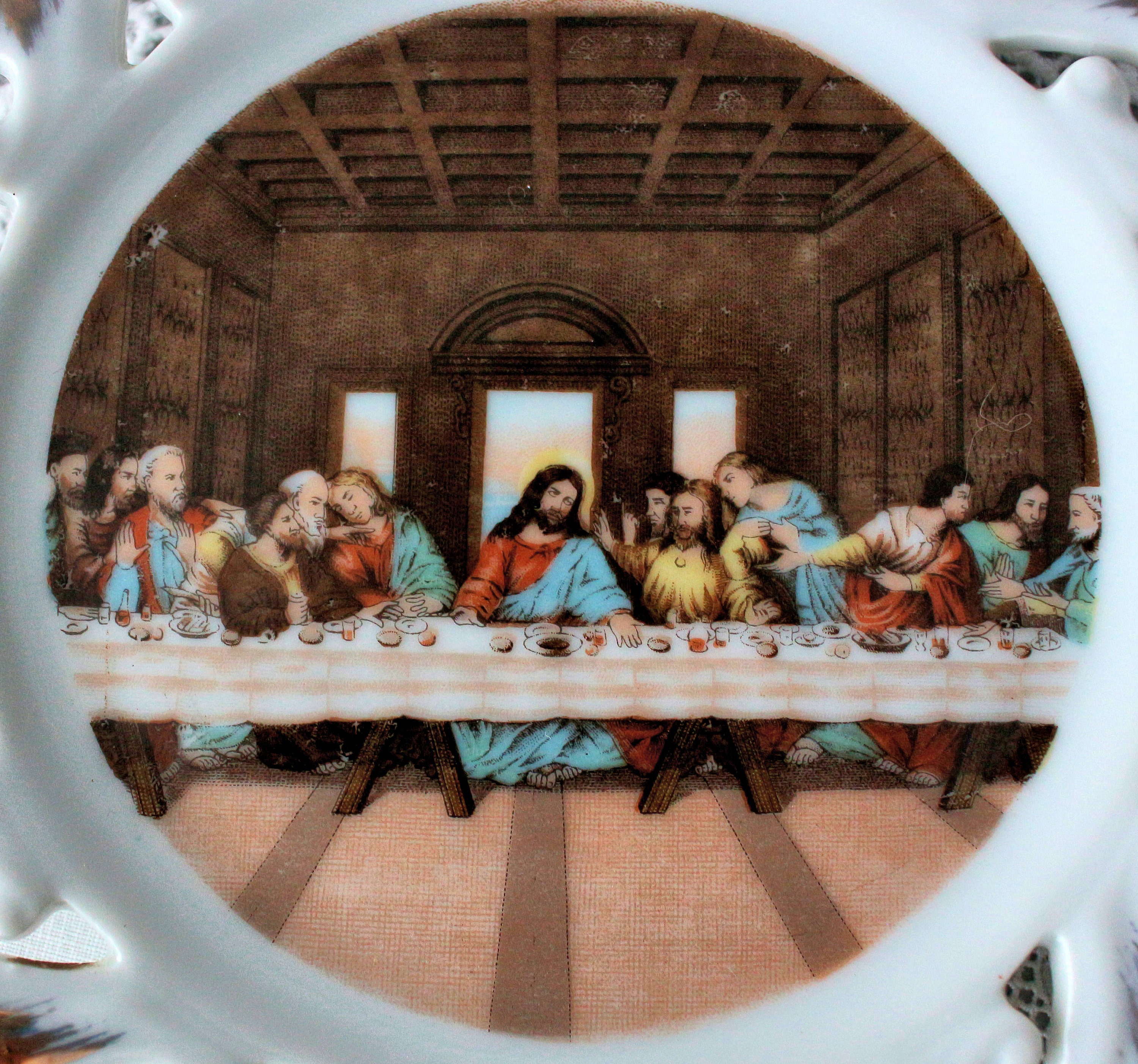 Vintage The Last Supper Plate Japan Reticulated Plate Etsy