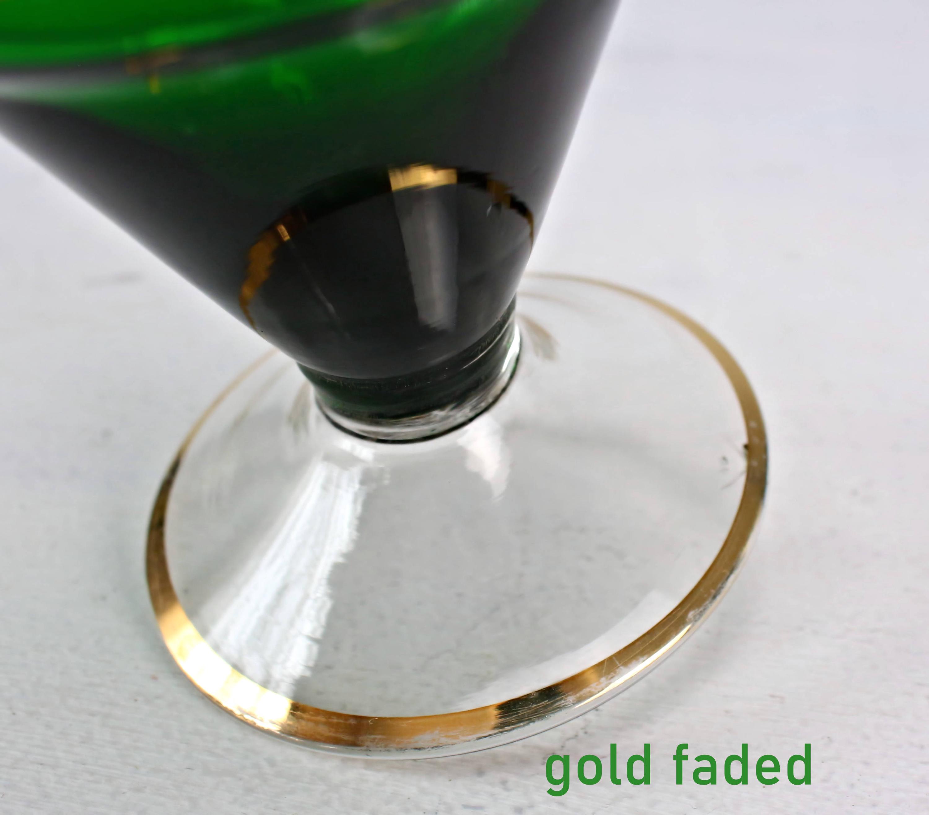 ヴィンテージ ベネチアン エメラルドグリーン カラフェ＆ワイングラス