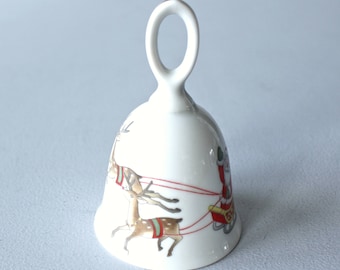 Vintage Bell, Porcelain Christmas Bell, Anniversary, Birthday, Celebration, Christmas Ornaments, Dining, Gift, Collectible, Japan,Clear Ring