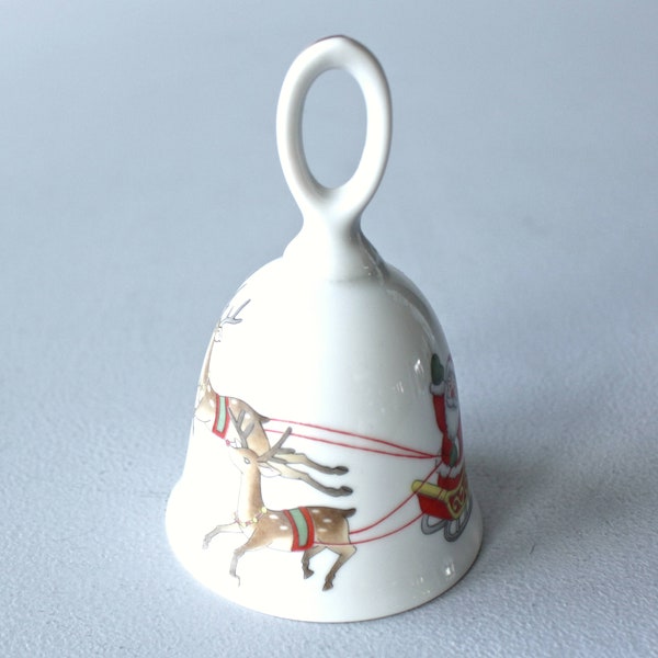 Vintage Bell, Porcelain Christmas Bell, Anniversary, Birthday, Celebration, Christmas Ornaments, Dining, Gift, Collectible, Japan,Clear Ring