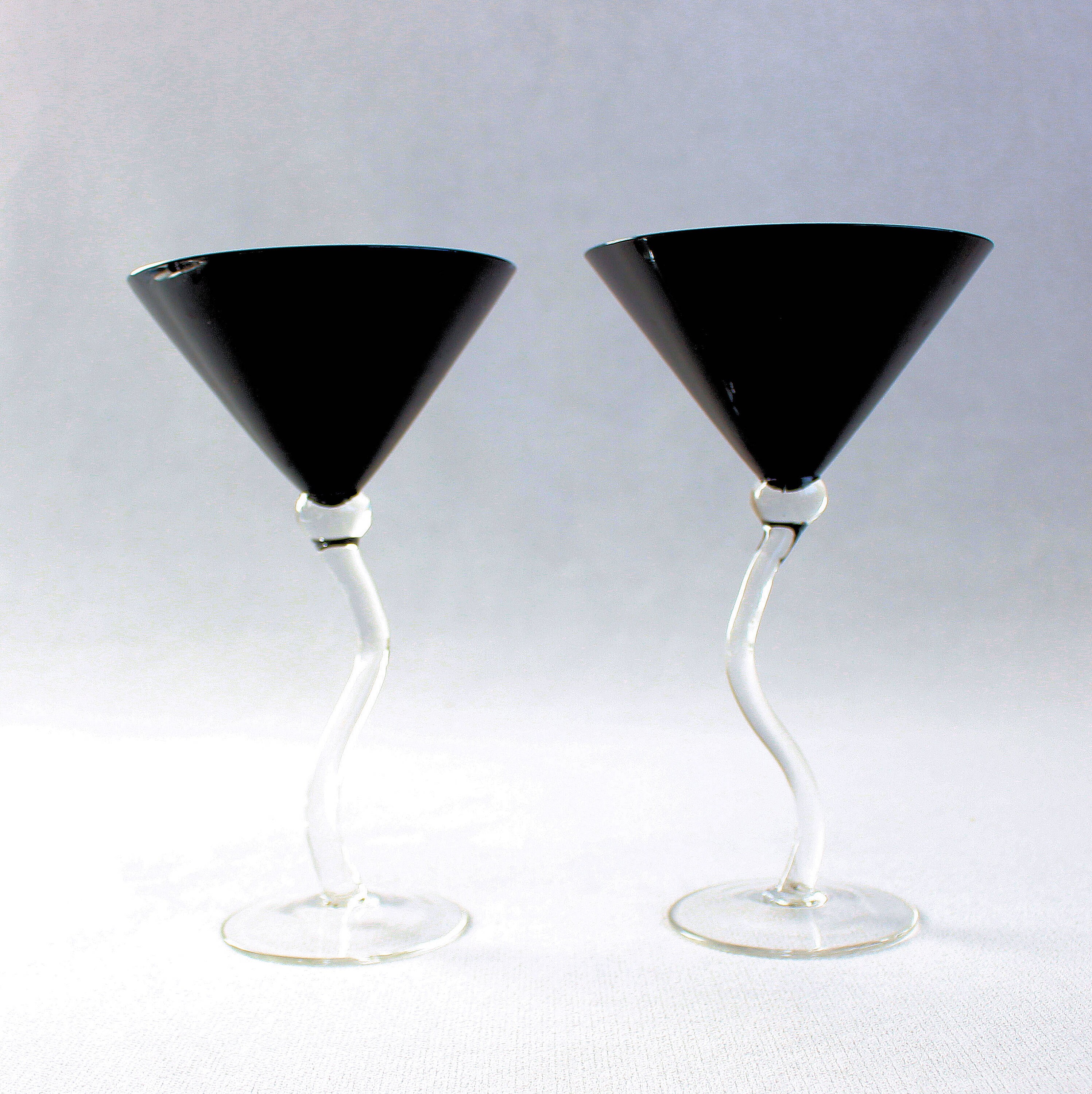 Martini Glasses Vintage Martini Glasses Black Martinislarge Etsy