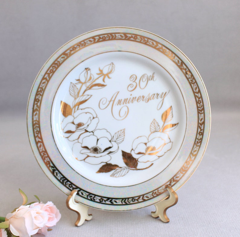 30th Anniversary Plate, Vintage Plate Anniversary, To Mother and Dad, Fine China, Anniversary Gift, Fine China, Celebration, Made in Japan