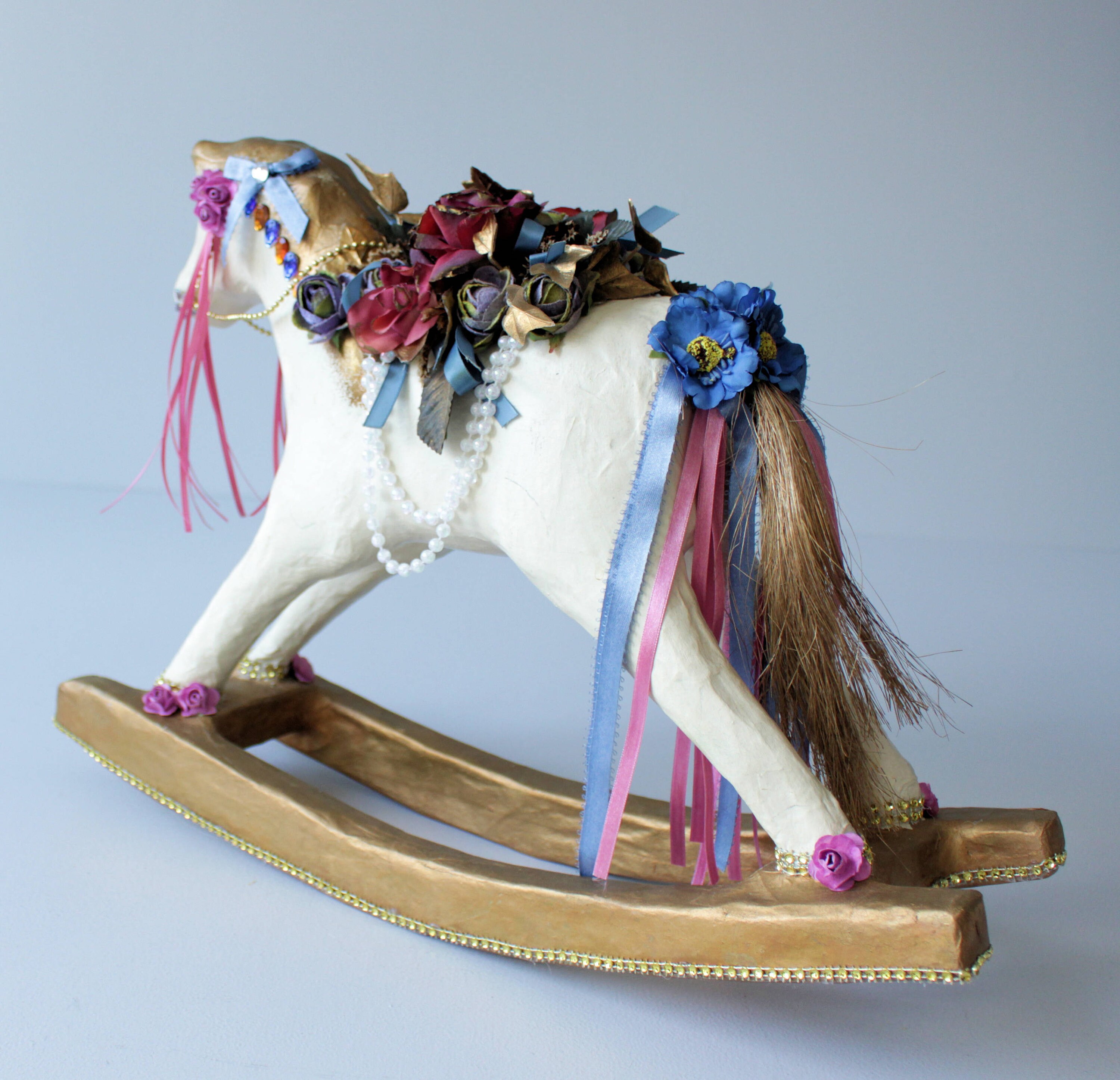 Rocking Horse Handmade Vintage Horse Statue Papiermache Etsy