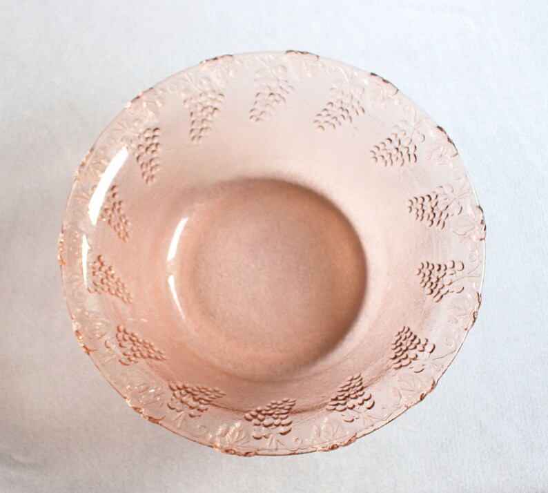 Pink Glass Bowl Salad Dish Large Bowl Blush Pinkwedding Etsy