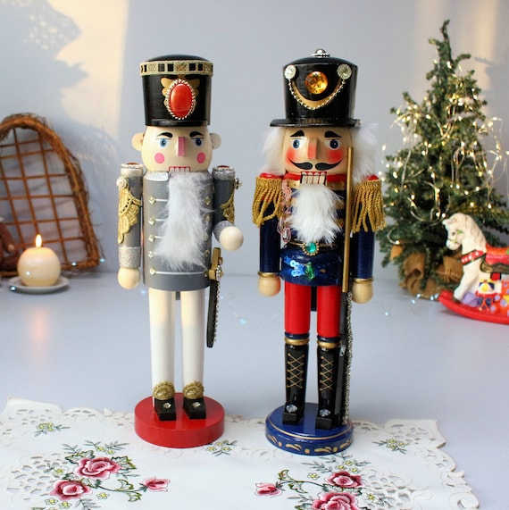 Vintage Nutcrackers Handcrafted Embellished Wooden Guards 14