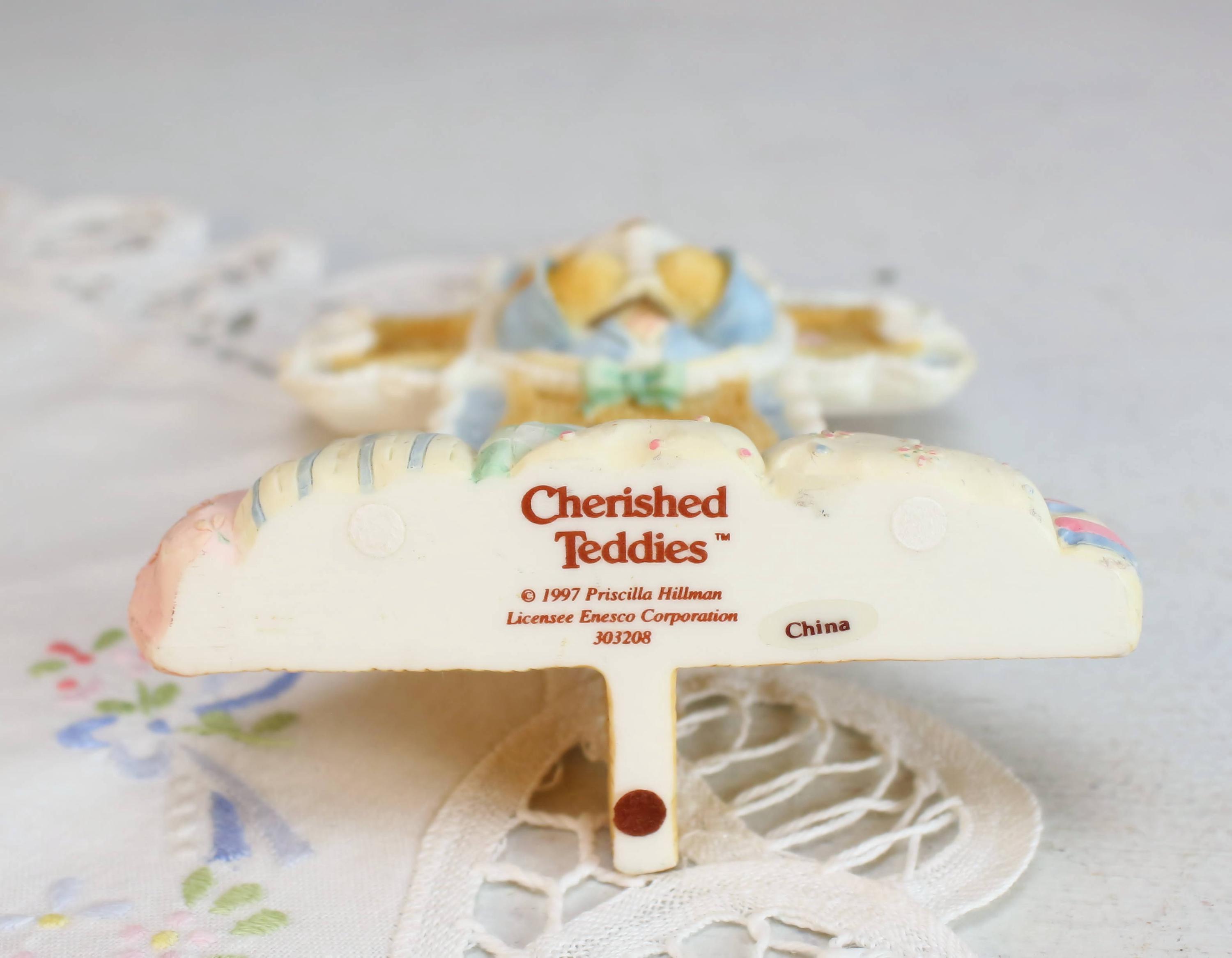 Vintage CHERISHED TEDDIES Cross 'heaven Has Blessed This Day' 1997
