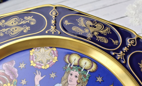 Hutschenreuther Christmas Plate 1979: Ole Winther Cobalt Porcelain