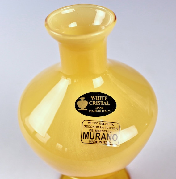 ヴィンテージ ムラーノ 花瓶：アンバーゴールドアートガラス