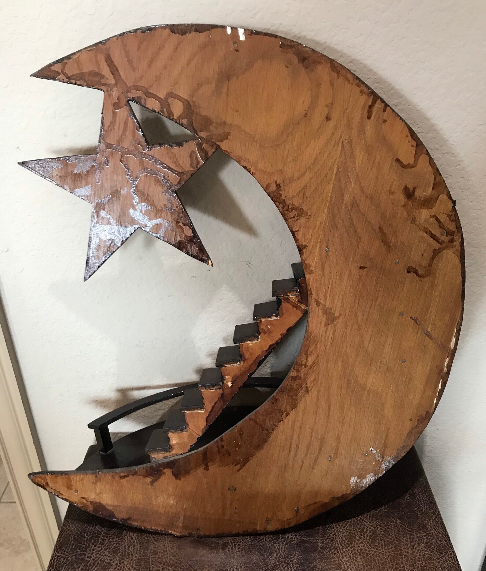 wood moon shelf