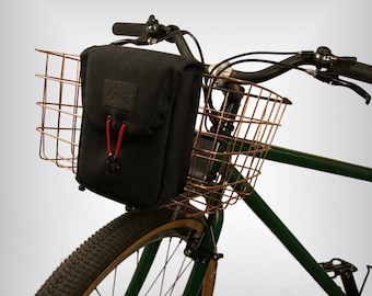 Bike Handlebar Basket Bag / Bicycle Basket Mount Front Bag for Bike Riding / Handlebar canvas pouch / Vegan Front Bag / EDC cycling bag