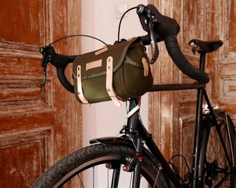 Sporting Goods Bicycle Bags Panniers New Vintage Bicycle Handlebar Bike Bag Swiss Army Olive Green Canvas Leather Zunde Co
