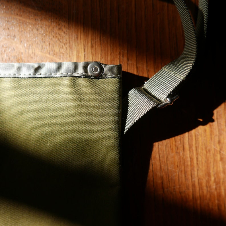 Water Resistant Flat bag / Waxed Canvas Shoulder Bag / Small Sized Crossbody Bag / Travel pouch / Sacoche Purse image 3