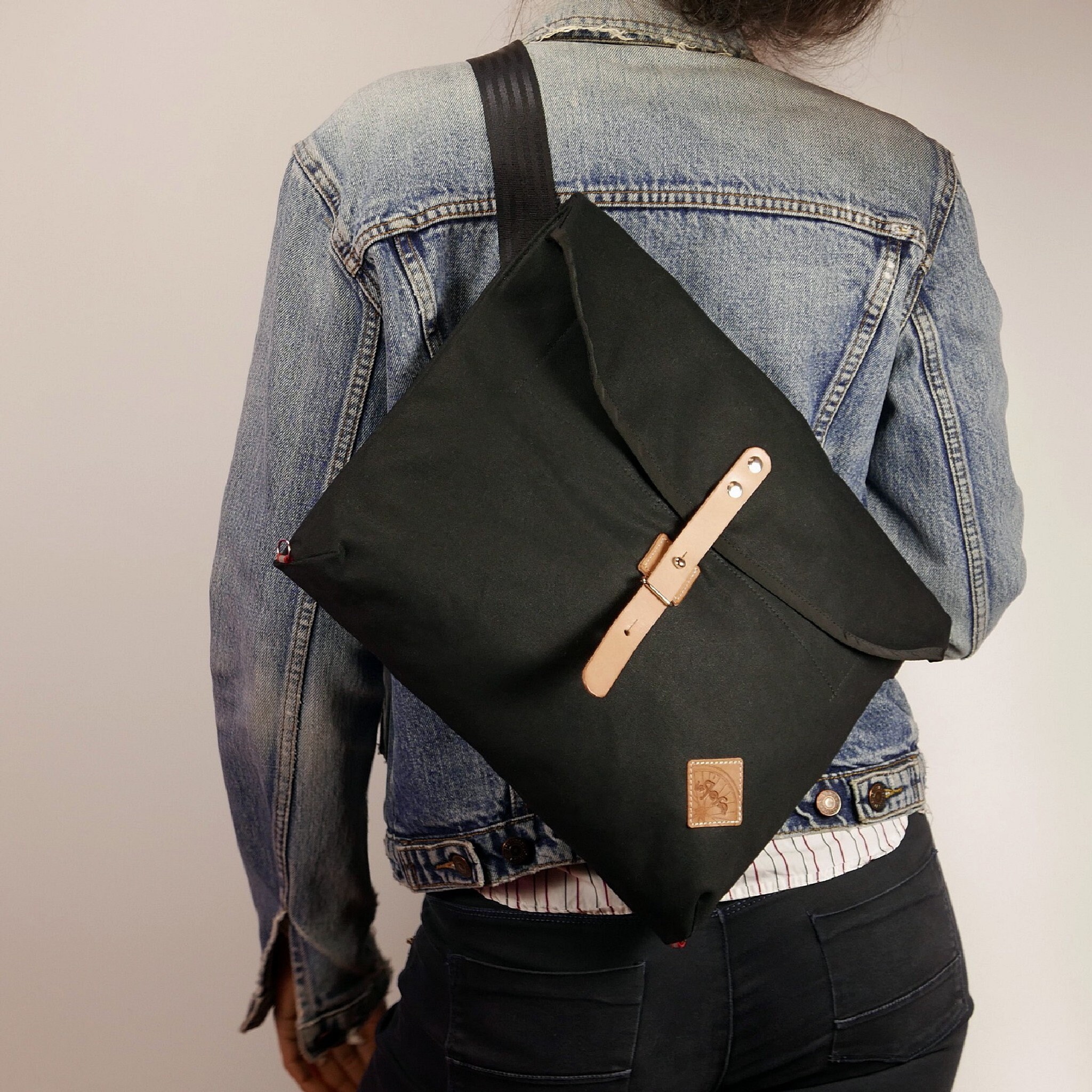 Slim messenger bag for cyclists waterproof canvas musette Etsy