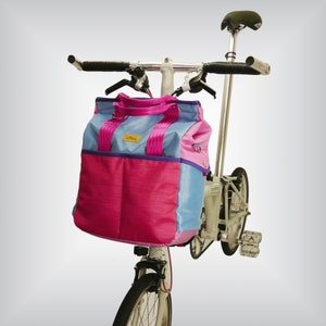 Sac à main pour Brompton avec bandoulière et cadre réglables, sac de tous les jours, sac fourre-tout rose, idée cadeau pour les amateurs de Brompton