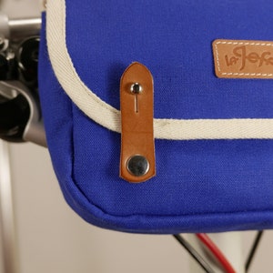 Small canvas handlebar bike bag / Bar bag for bicycle / Gift for cyclist / EDC cycling bag / City bike seat bag image 4