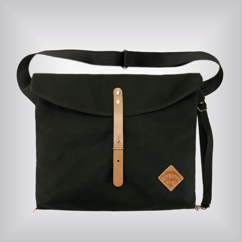 Slim Messenger Bag for Cyclists Waterproof Canvas Musette Etsy