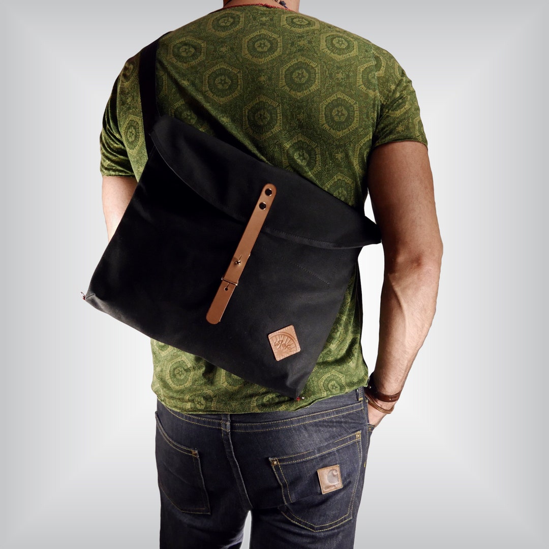 Slim Messenger Bag for Cyclists Waterproof Canvas Musette Etsy
