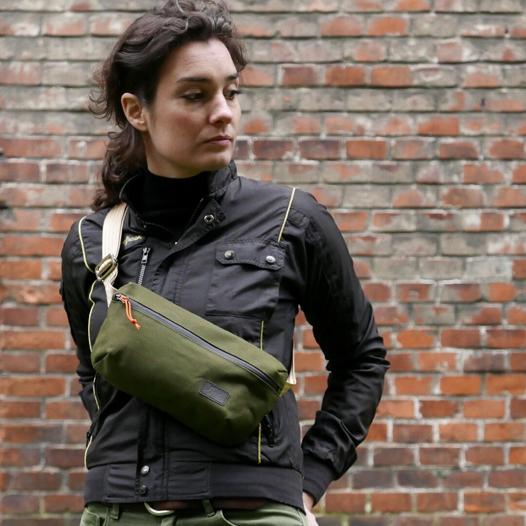 Bum Bag Waxed Canvas Hip Bag Vegan Waist Bag Sling Bag - Etsy