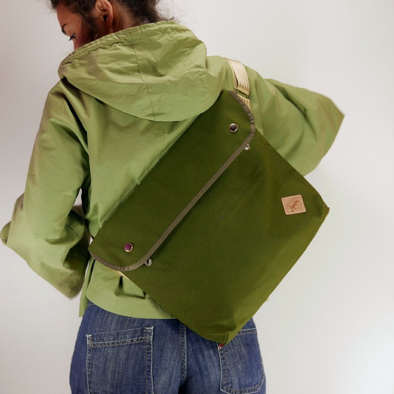 Waterproof Canvas Messenger Bag / Vintage Crossbody Bag / Etsy