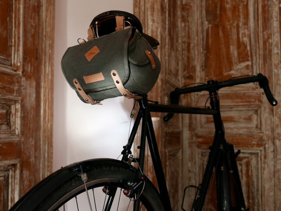 naast zelfstandig naamwoord klinker Grote zadeltas canvas fietstas moderne retro fietstas - Etsy Nederland