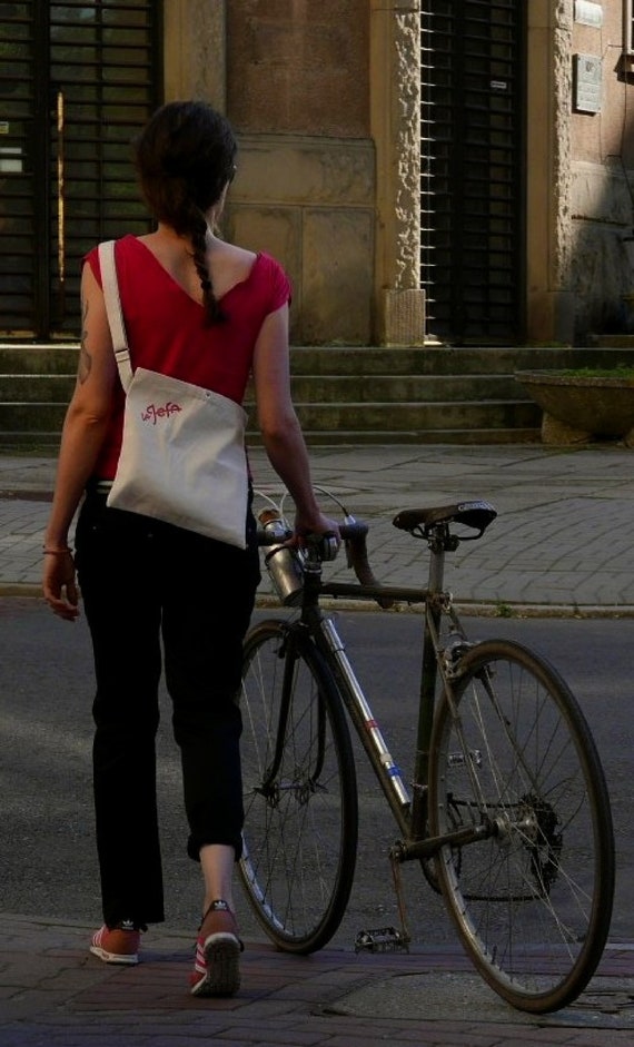 Musette with flap in gray