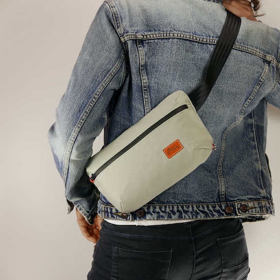 Bum Bag Waxed Canvas Hip Bag Vegan Waist Bag Sling Bag