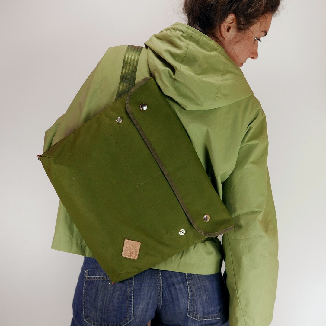 Waterproof Canvas Messenger Bag / Vintage Crossbody Bag / Etsy