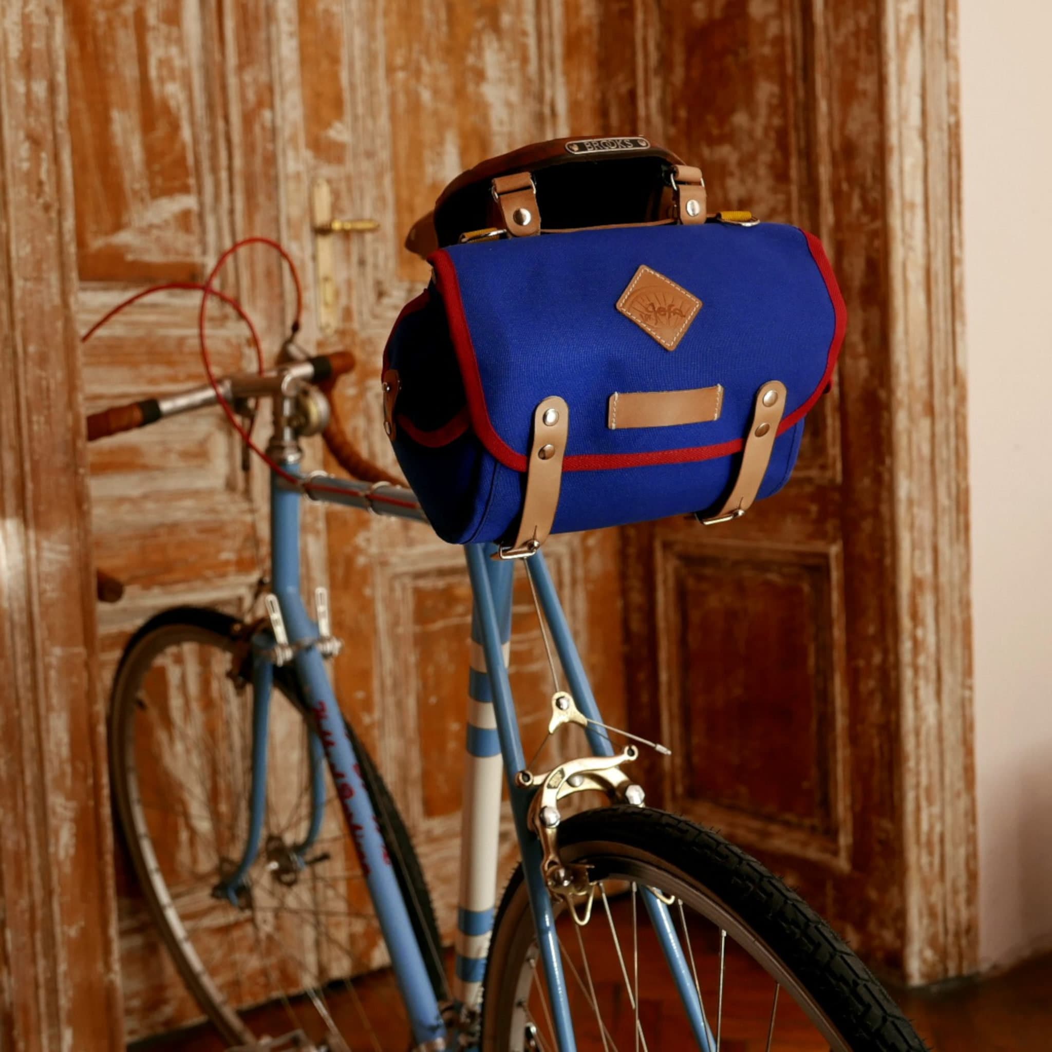 Large Saddle Bag Canvas Bike Bag Modern Retro Cycling Bag Etsy