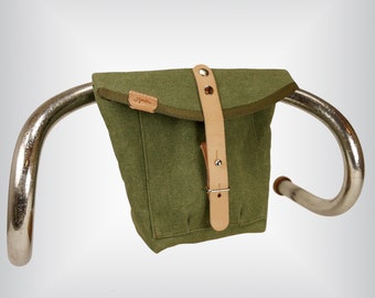 Bicycle saddle bag /Handlebar bag /Bicycle tool bag /Canvas bike bag /Mid size bicycle bag / Fanny pack J-23 NOIRby La Jefa & sons