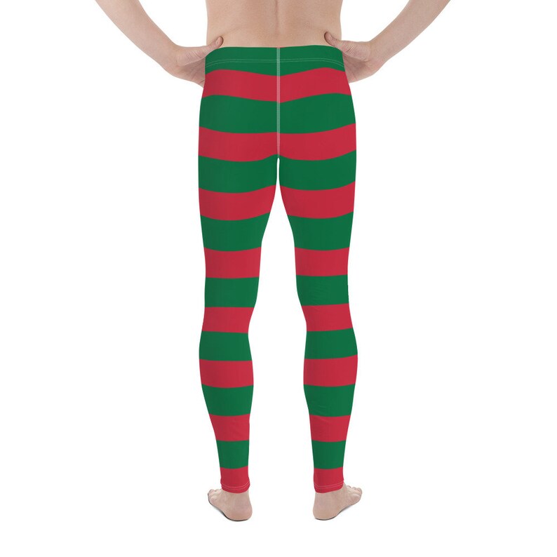 Christmas Elf Costume Leggings for Men Boys Red Green Stripe - Etsy