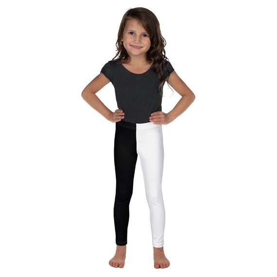 Black and White Kid's Leggings Halloween Dance Harlequin Costume Toddler  Youth Tween Teen Sizes 