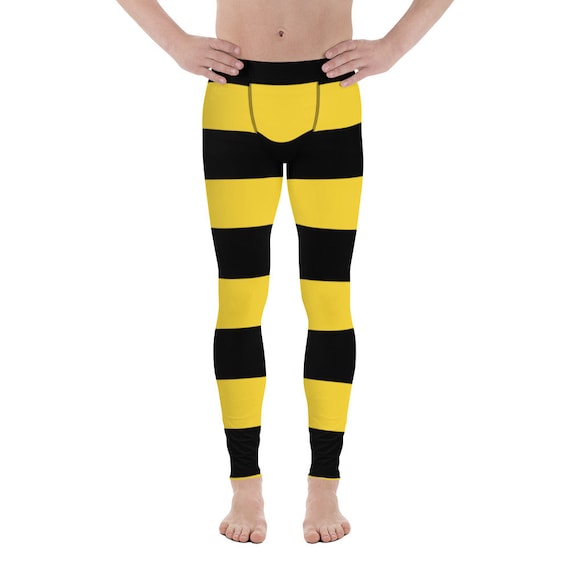 Bumble Bee Yellow Black Stripe Men's Leggings Easy Halloween