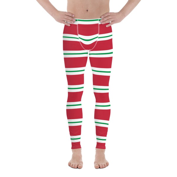 Costume d’Elfe de Noël pour Hommes Garçons Rouge Blanc Bande Verte